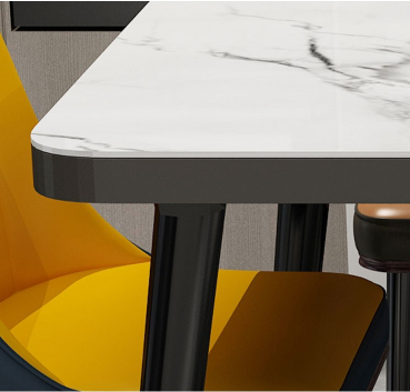 Nordic Tempered Glass Marble Pattern Dining Table Household