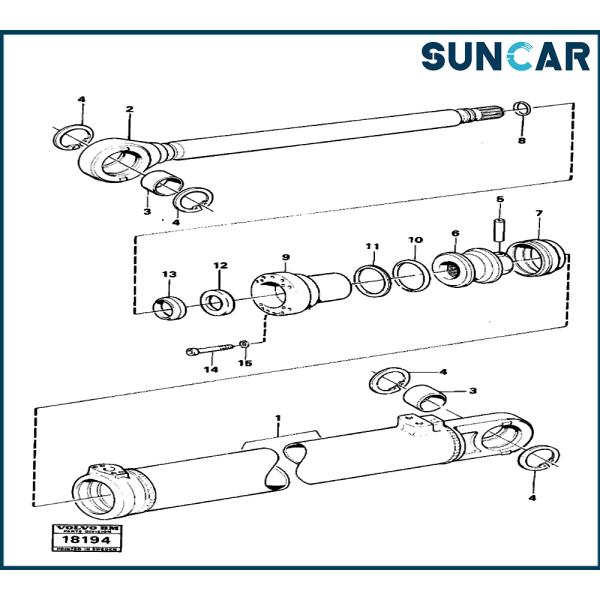 SUNCARVO.L.VO VOE 6630937 VOE6630937 Cylinder Seal Kit For 4500 Repair Kit
