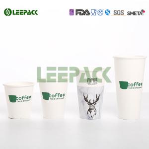 Single Wall , Double Wall Hot Paper Cups Food Grade With Logo Ptinting