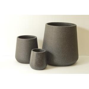 Modern Round Fiber Clay Planter with Customed Design and Drainage Holes