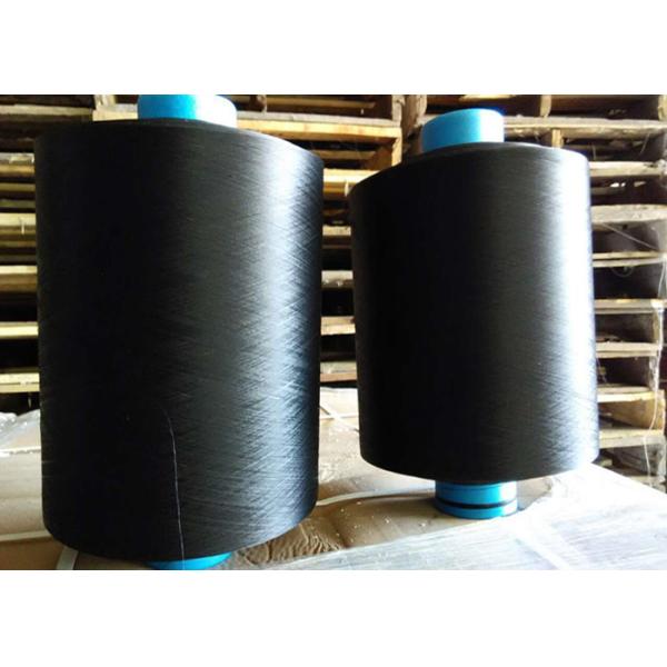 300D / 96F Polyester DTY Yarn / AA Grade Polyester Industrial Yarn , Jet Black Color