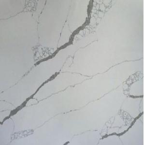 Quality Custom Size 25MM White Calacatta Quartz Stone With Big Grey Veins for sale