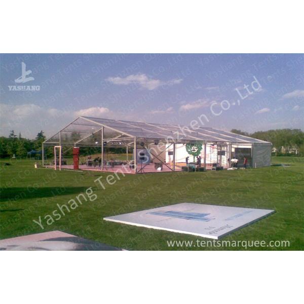 Buy Outdoors Clear Span Transparent Fabric Top Commercial Party Tent with Linings Decoration at wholesale prices