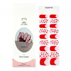 Hot Sell Valentine Semi Cured Wraps Long Lasting Gel Nail Stickers New Arrival