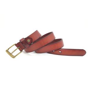 30mm Mens Genuine Leather Dress Belt Brown With Pin Buckle Removable