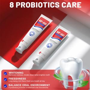 Custom Logo 4.23 Oz SP-8 Hydroxyapatite Probiotic Toothpaste Mint Flavor