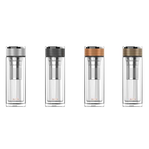 Buy 240ml Insulated Glass Tea Water Bottle Flask With Infuser at wholesale prices