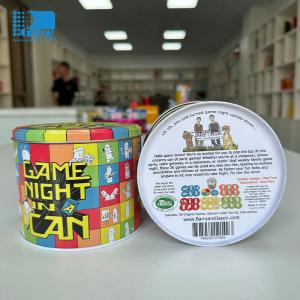 CMYK 4 Color Printing Empty Round Tins Customized Shape Biscuit Tin Container