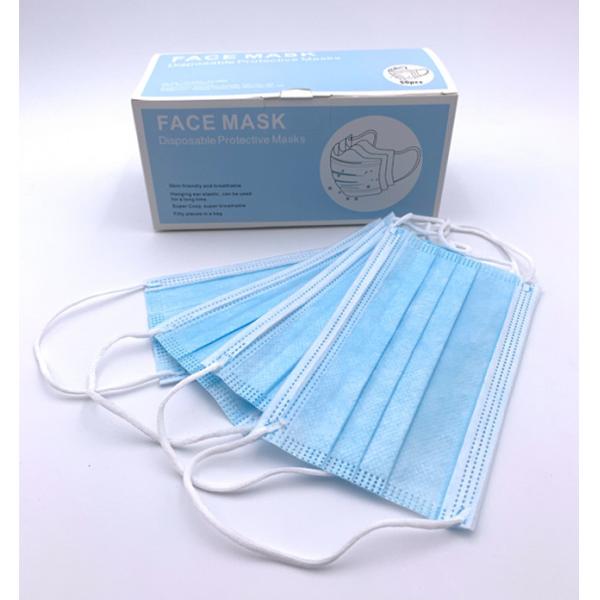 Biodegradable 3 Ply Non Woven Face Mask High Bacteria Filtration Efficiency