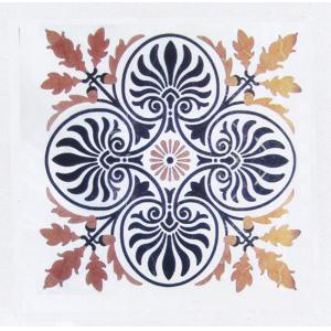 Parquet, natural stone parquet, engineered stone water jet medallion