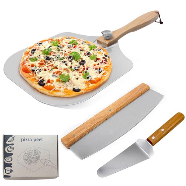 Buy 3PCS Pizza Peel Shovel Pizza Cutter Set at wholesale prices