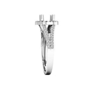 0.9ct Oval Semi Mount Jewelry Ring18K White Gold Material Prong setting Type