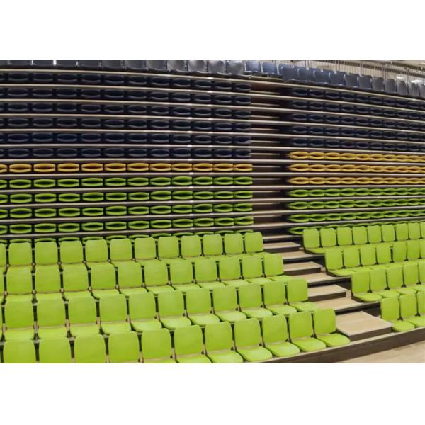 Self Closing Retractable Bleacher Seating With Customized Four Rows Permanent