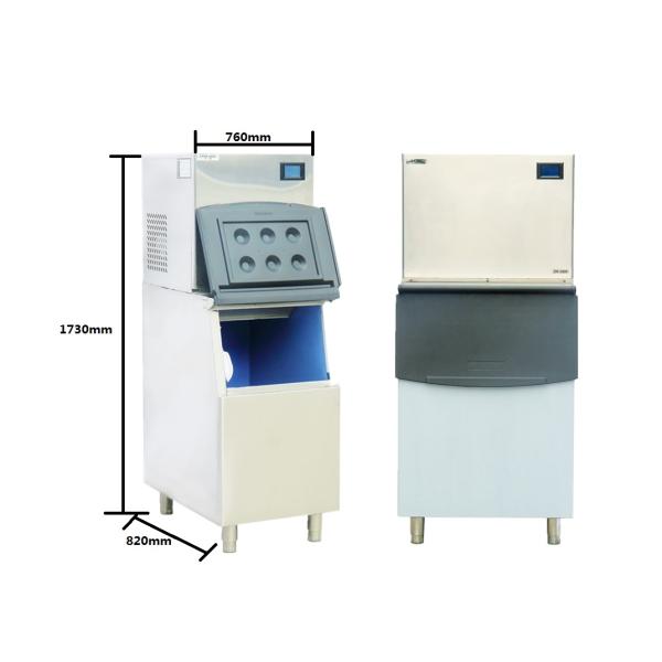 220V 50Hz Water Cooled Ice Machine High Efficiency 760 * 820 * 1730MM