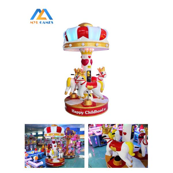 Christmas Carousel Horse Rotating 3 Players Amusement Park For Kids 300W