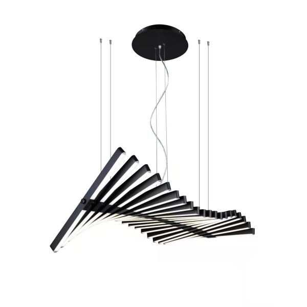 Nordic Modern Light Luxury Hotel Lobby Bedroom Living Room Designer'S Black Big Chandelier