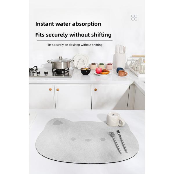 Rubber Kitchen Counter Draining Mat with Multi-Function Pattern and Yellow Color