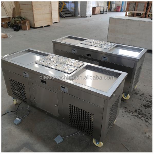 Fried Ice Cream Machine with 480mm Pan Size and 1650*560*780mm Dimensions