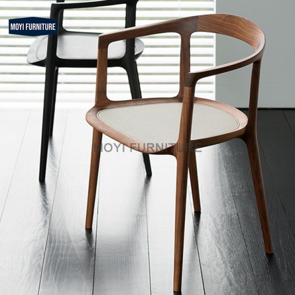 Apartment Dining Chair with Wooden Legs Solid Wood Modern Contemporary Design Dining Room Kitchen Living Room Office Bar