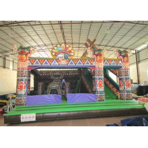 Amusement Park Inflatable Bouncy Castle With Slide , Commercial Little Kids