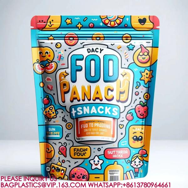 Stand Up Pouch Biodegradable Packaging Food Biscuit Snack Bag Seal Zipper Lock Mylar Bag