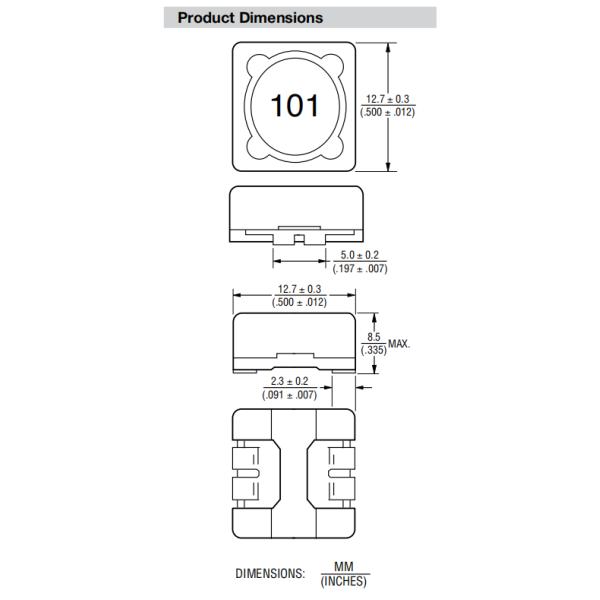 SRR1208-2R5ML SRR1208-4R5ML SRR1208-6R5ML SRR1208-100 SMD Power Inductor In PCB Surface Mount Power Inductors 1.4A