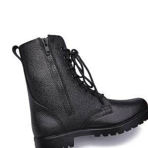 Split Embossed Leather Combat Tactical Boots Officer Police Duty Shoes