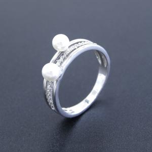 Quality Unusual Shape Natural Freshwater Cultured Pearl Ring Pure 925 Silver for sale