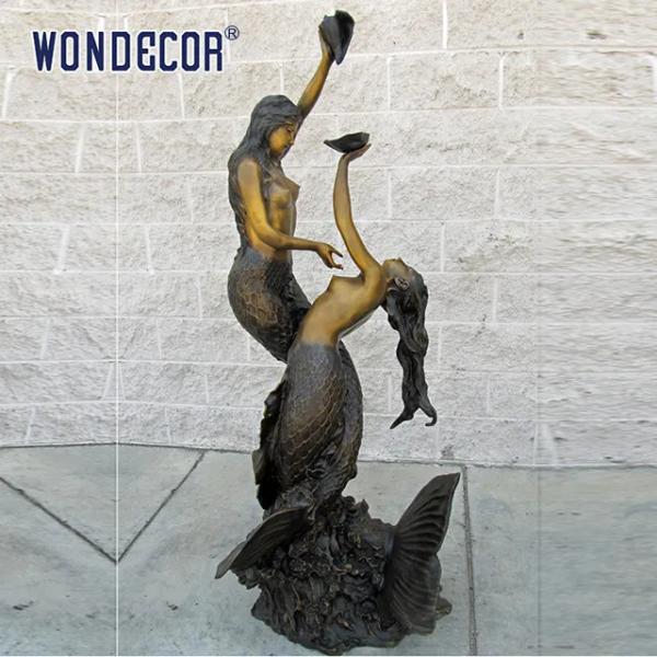 Customized Life Size Outdoors Garden Decoration Mermaid Bronze Statue