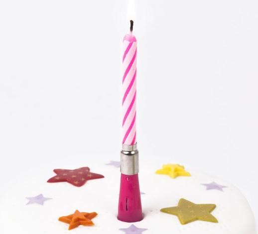 Buy Swirl Pink White Striped Musical Birthday Candle Pillar Shape No Odor 5 Min Burning at wholesale prices