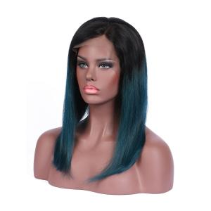 Brazilian Virgin Hair Lace Front Wig Ombre 1B/green