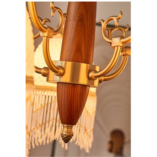 American Retro Glass Tassel Pendant Light For Study Dining Room Living Room Bedroom