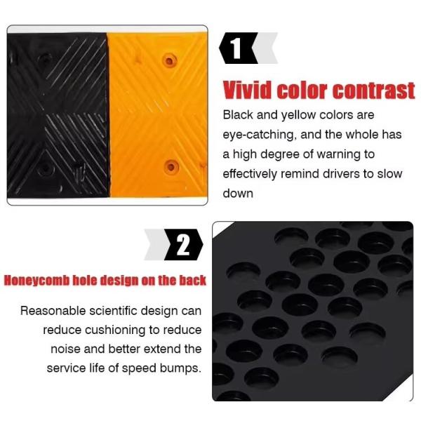 HUA QUN Parking Speed Bumps Yellow And Black Road Bumps And Humps