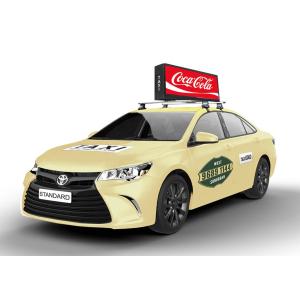 Waterproof Car LED Sign Display , Outdoor Full Color Taxi Roof Screen Double