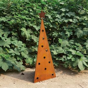 500mm Christmas Metal Garden Ornaments Corten Garden Ornaments With LED