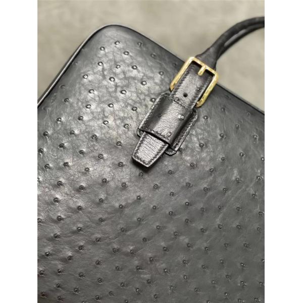 Authentic Real True Ostrich Skin Businessmen Briefcase Laptop Purse Bag Genuine Exotic Leather Male Working Handbag