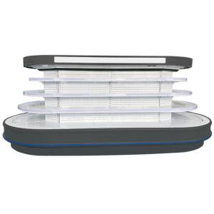 Shopping Mall Multideck Open Chiller Horizontal Round Island Freezer