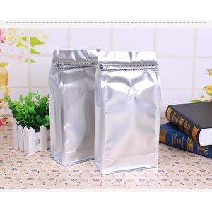 Resealable recycle flat bottom coffee bean packaging bags with valve