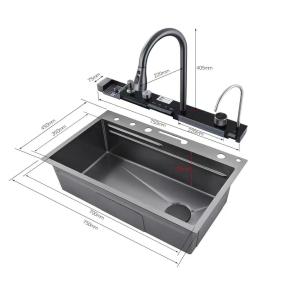 Gold Stainless Steel Handmade Kitchen Sink With Faucet And Accessories