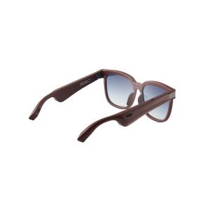 Brown Rimless TR90 Android Bluetooth Audio Sunglasses Anti Blue Light