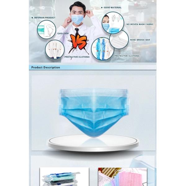 Ce Fda Certification Disposable Medical Mask , 3 Ply Disposable Face Mask