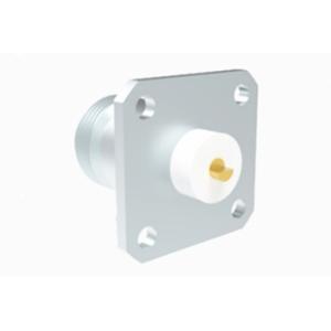 N Female Nickel Plated 4-hole Flange RF Coaxial Connector with Microstrip