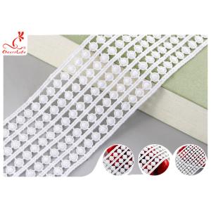 6.5cm Width Water Soluble Lace / Home Textile Floral Lace Ribbon