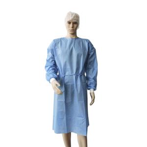 25g SMMS Disposable Medical Gowns With Knitted Cotton Cuff