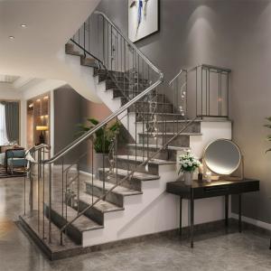 Stylish Curved Stainless Steel Handrails for Home Staircases