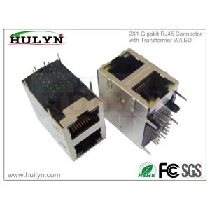 Quality 2X1 Stacked RJ45 Jack With Gigabit transformer and LEDs for sale