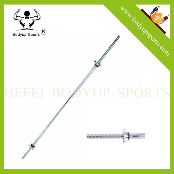 Buy solid steel chrome standard straight barbell bar 84" at wholesale prices