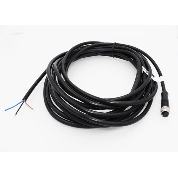 IP67 waterproof straight M8 round metal head cable assemblies with 3 core, 3 contacts circular female for industry