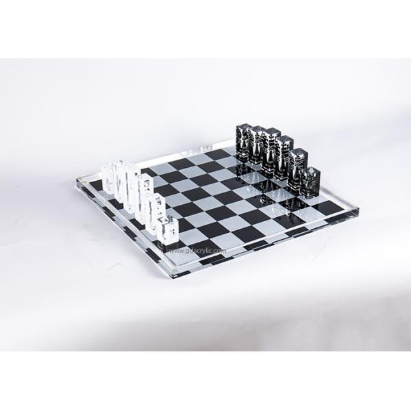Buy Wholesale Creative Black White Printing Clear Crystal Acrylic Chess Set at wholesale prices