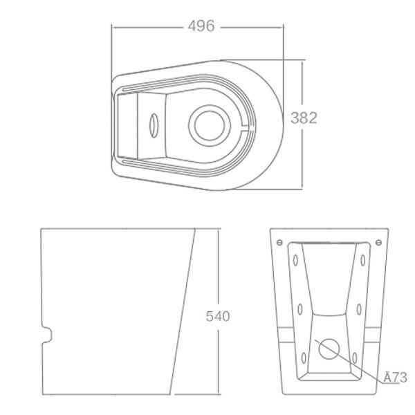 Floorstanding Mop Tub , Ceramic Glazed Wash Tub Sink Full Pedestal
